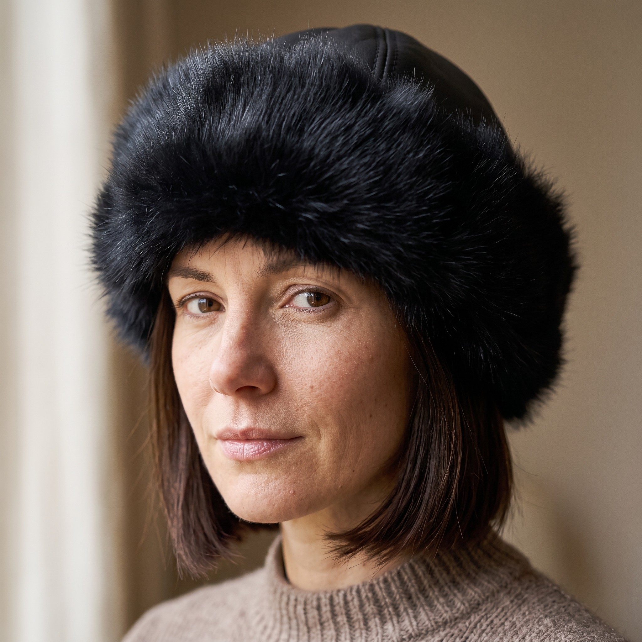 Black Toscana | Shearling hat