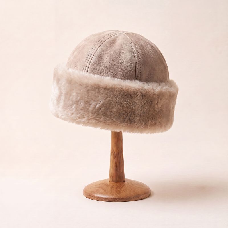 Taupe | Shearling hat