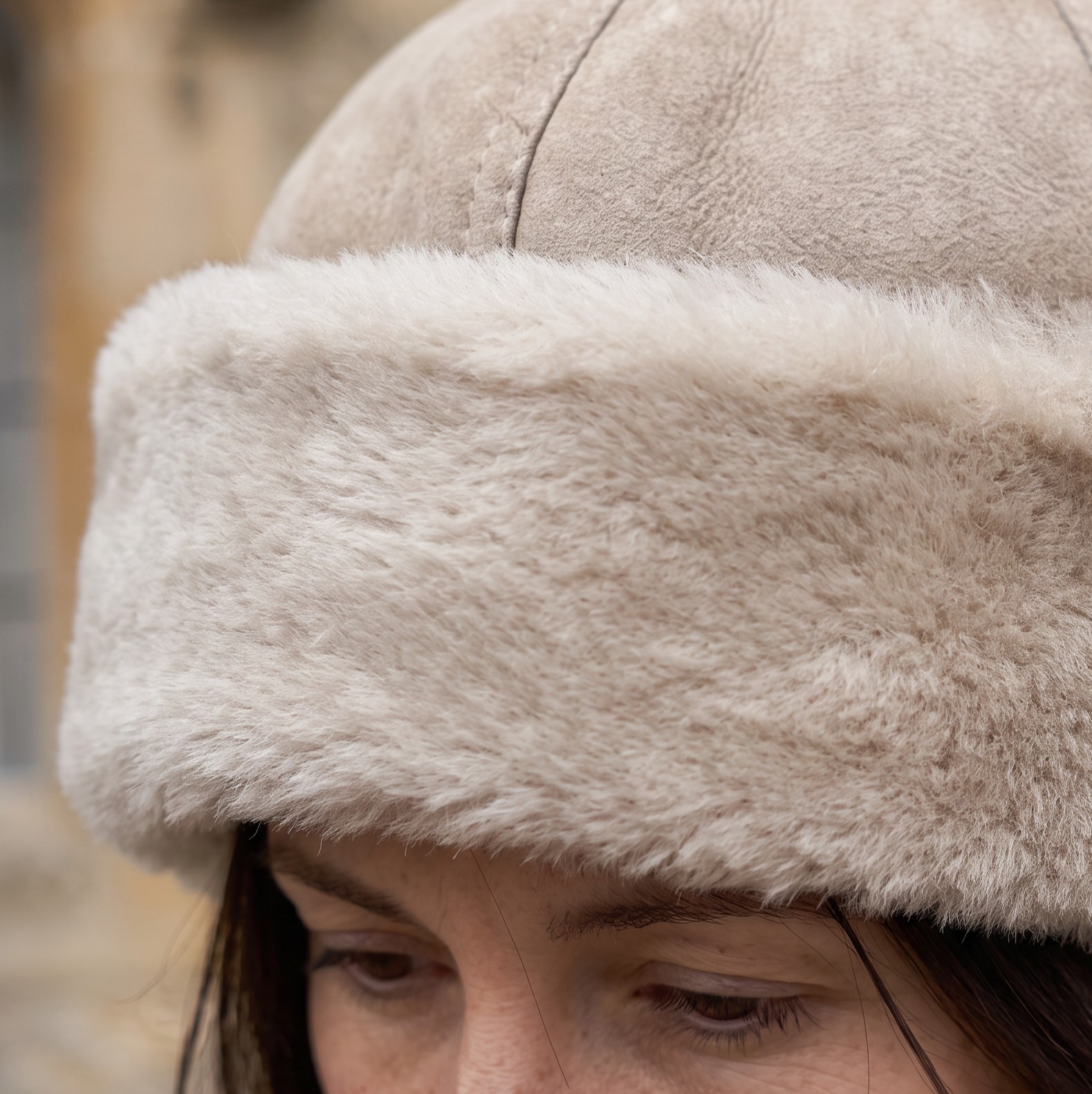 Taupe | Shearling hat