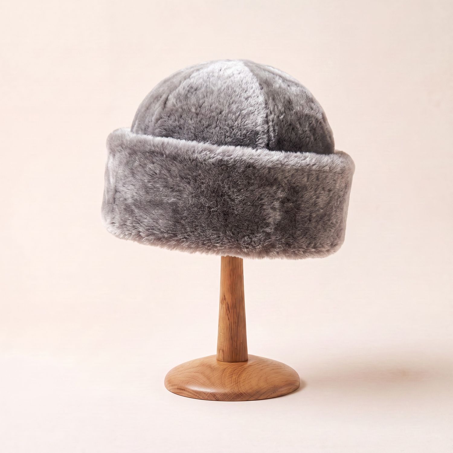 Silver Grey Shearling | Turn-Up Hat Silver Grey Shearling | Turn-Up Hat