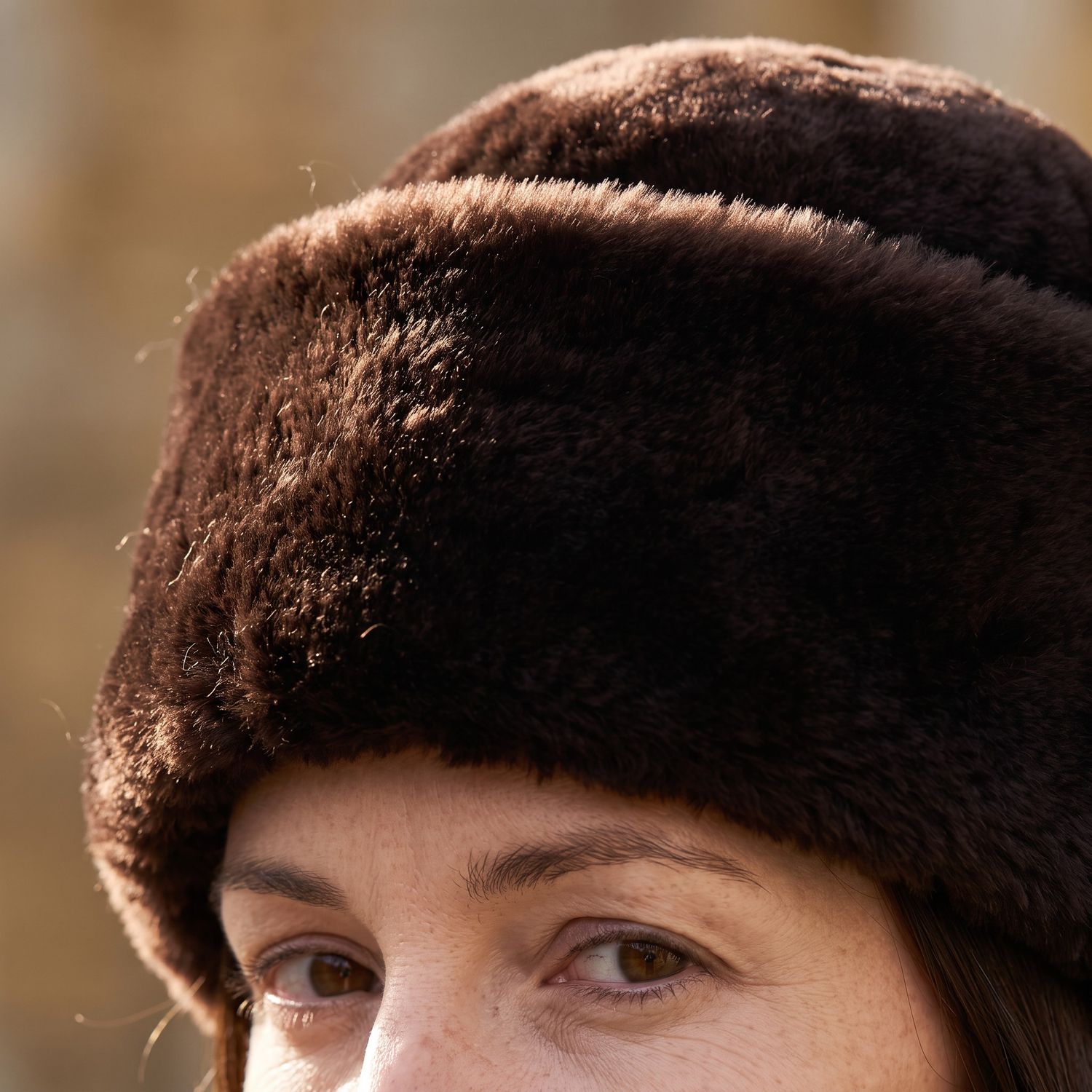 Chocolate Brown Shearling | Turn-Up Hat Chocolate Brown Shearling | Turn-Up Hat
