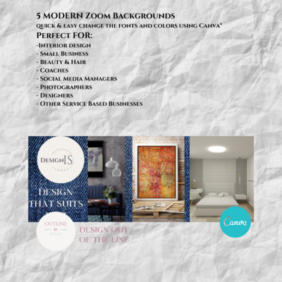 5 Zoom Backgrounds-Zoom Meeting MODERN Virtual Background-Virtual Backdrop-Virtual Remote Meeting Background