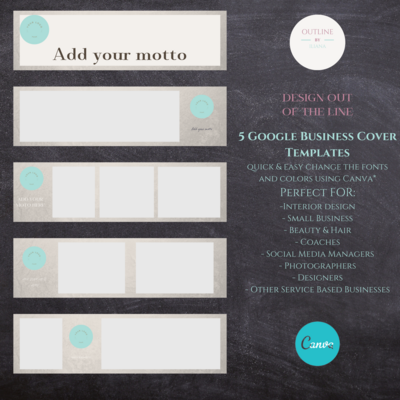 5 Google MY BUSINESS cover templates | modern virtual Banner |photo banner | Cover template | Canva Cover