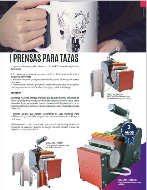 PLANCHA PARA TAZAS COLOR MAKE
