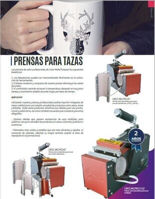 PLANCHA PARA TAZAS COLOR MAKE