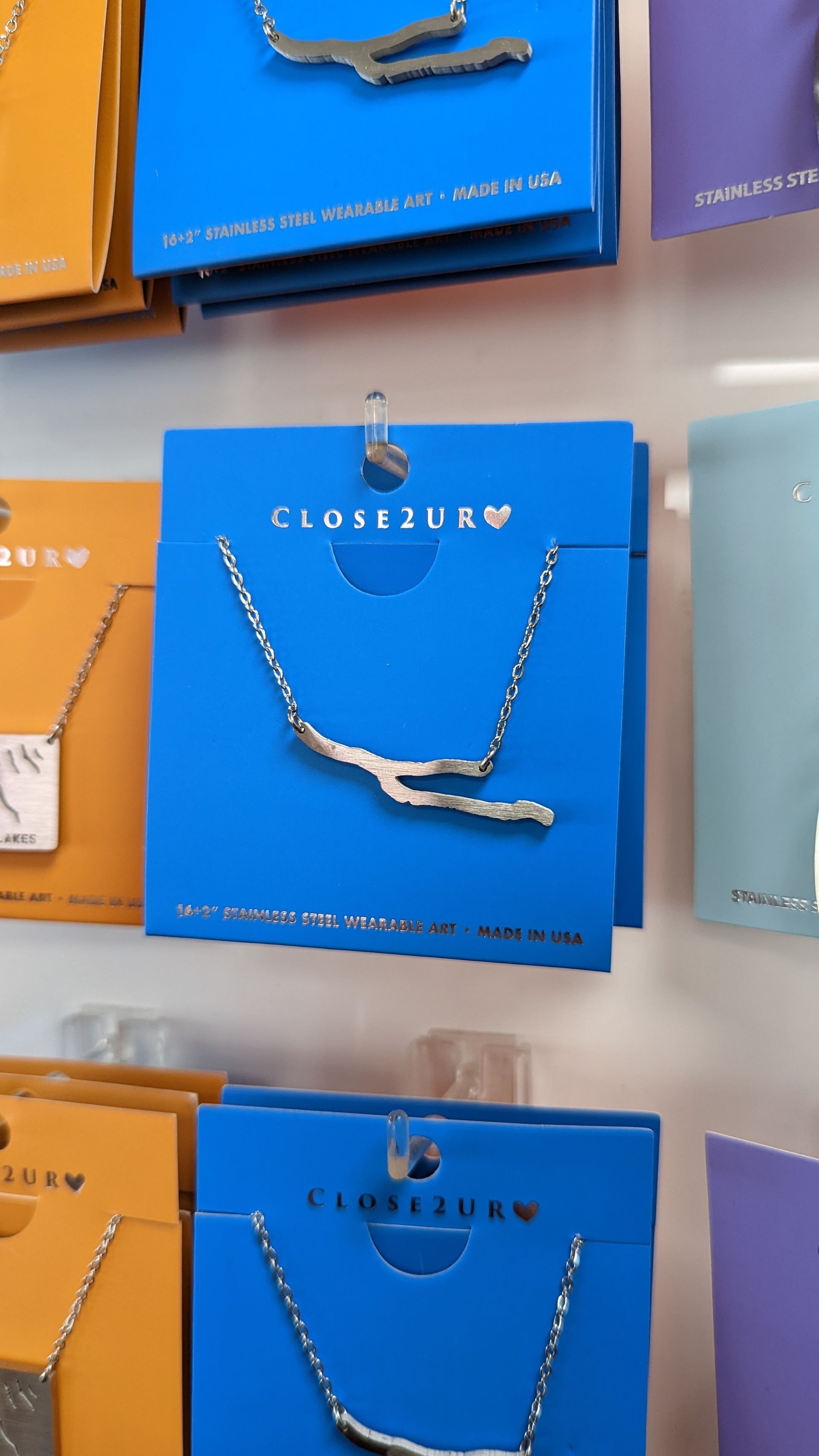 Close 2 Ur Heart Stainless Steel Necklaces - Finger Lakes and Keuka Lake