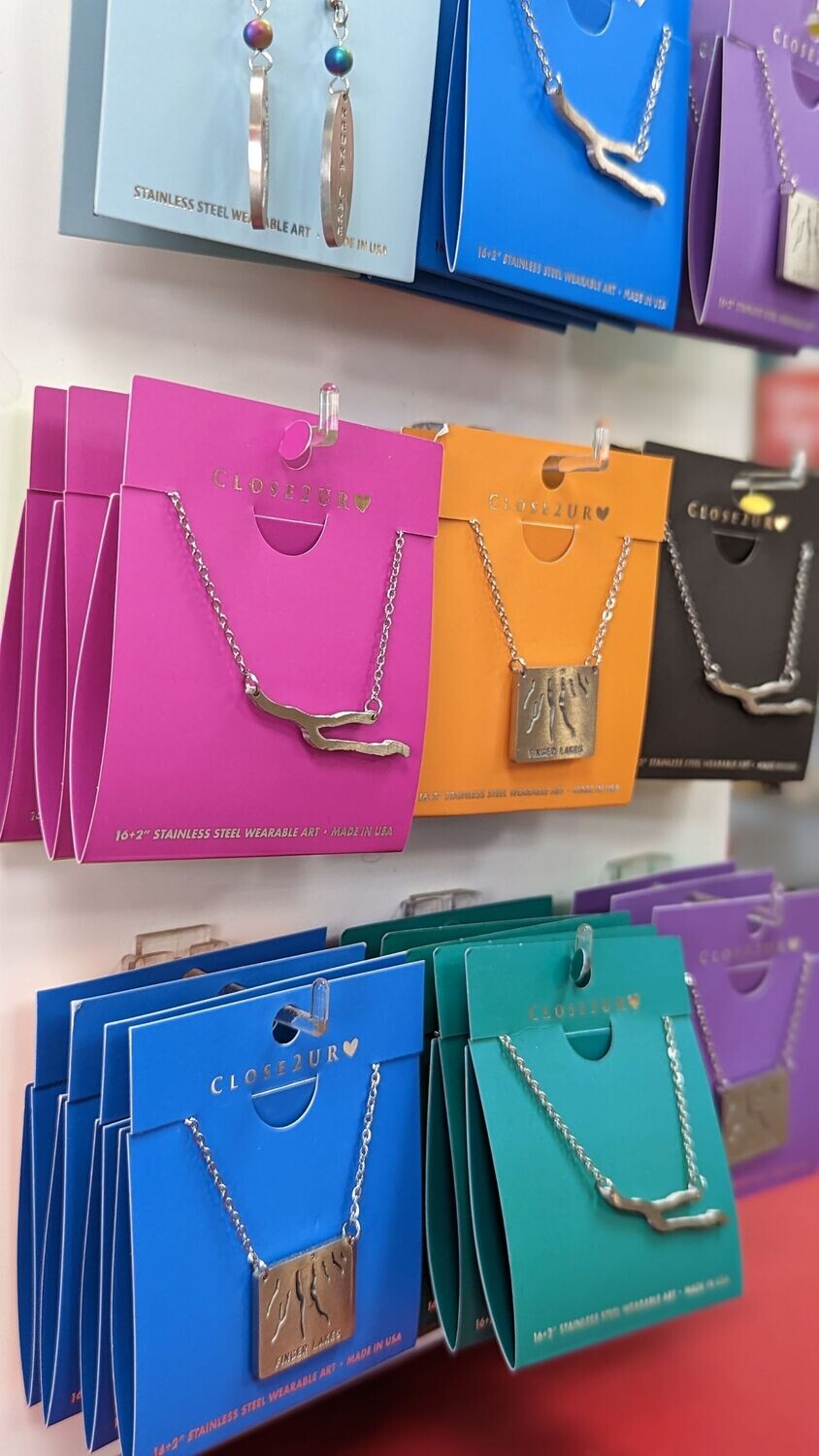 Close 2 Ur Heart Stainless Steel Necklaces - Finger Lakes and Keuka Lake