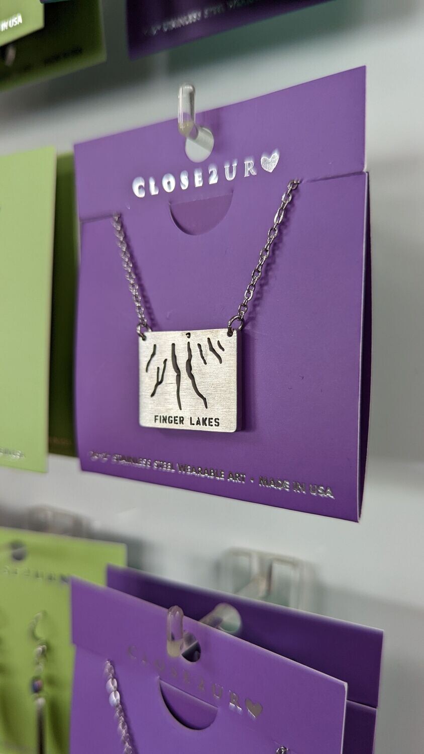 Close 2 Ur Heart Stainless Steel Necklaces - Finger Lakes and Keuka Lake