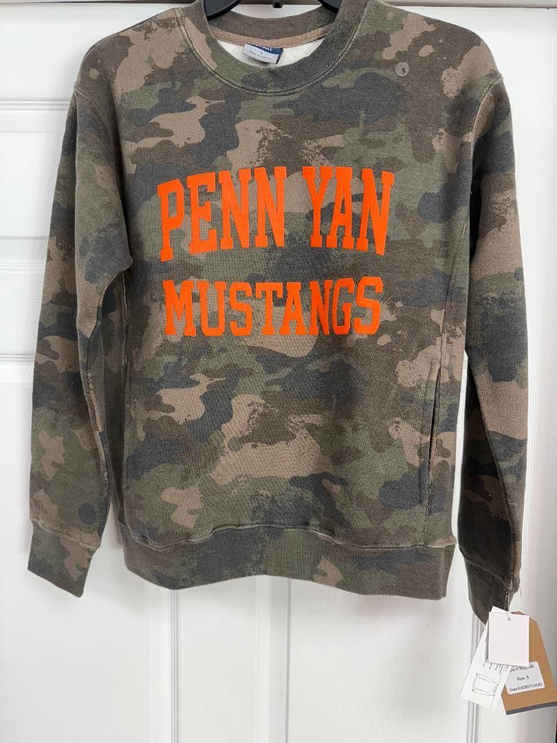 Penn Yan Mustangs Camo Crewneck