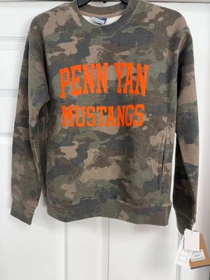 Penn Yan Mustangs Camo Crewneck