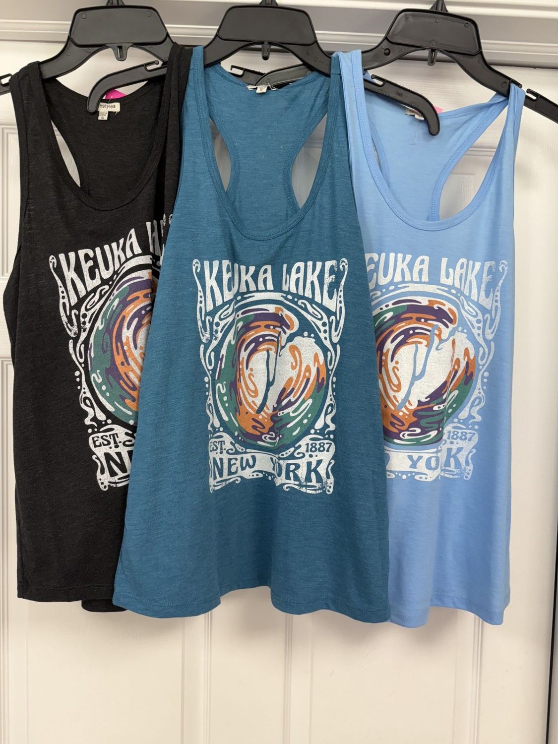 Keuka Lake Racerback Swirl Tank Top