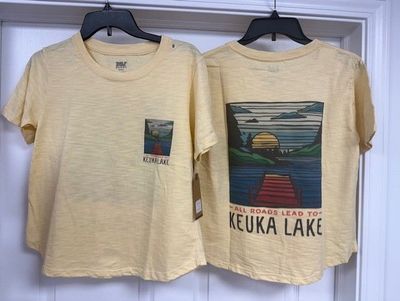 All Roads Lead to Keuka Lake White Tee Women's Cut