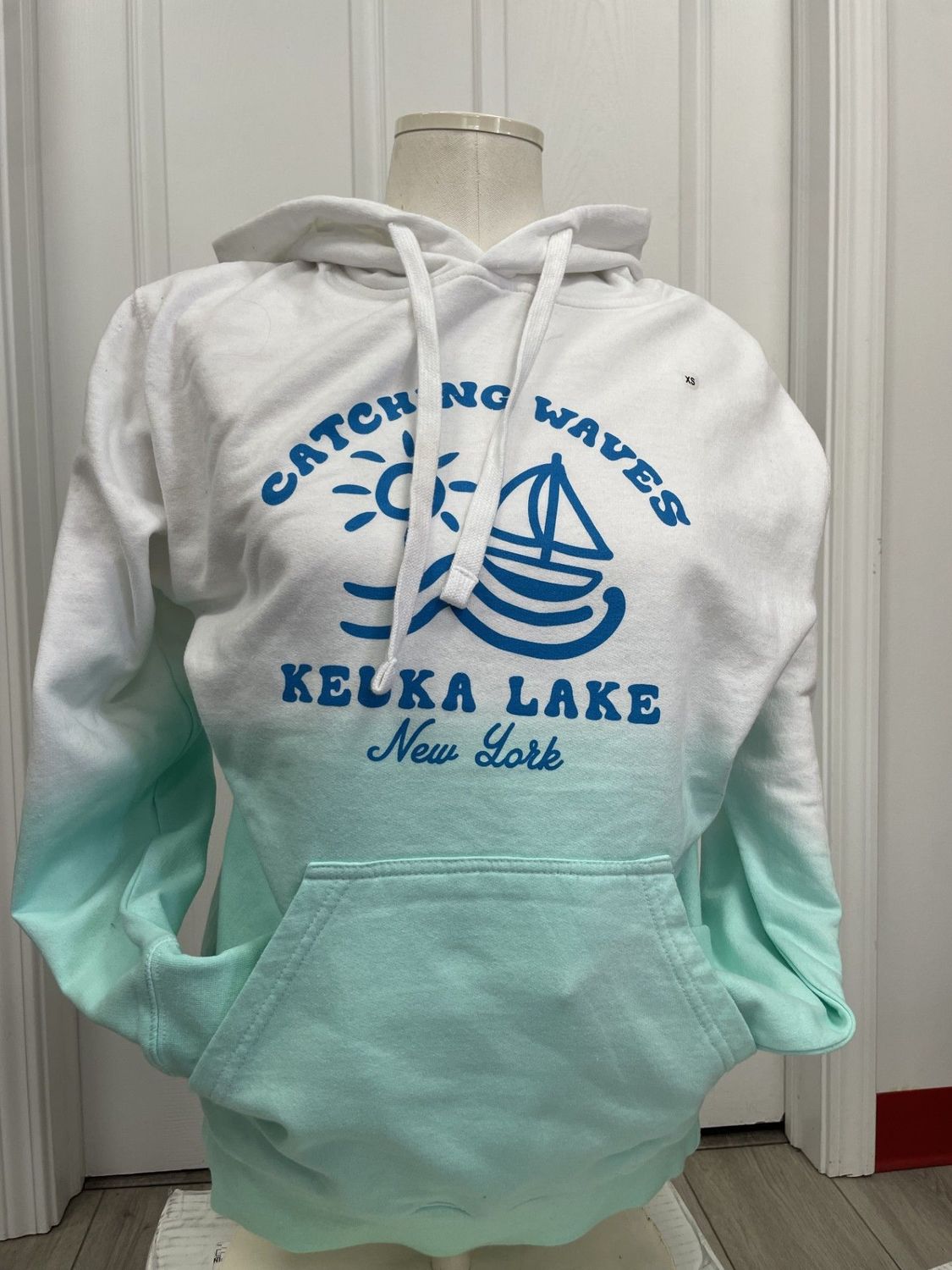 Keuka Lake Catching Waves Hoodie - Multiple Colors, Size: X-Small, Color: Oasis