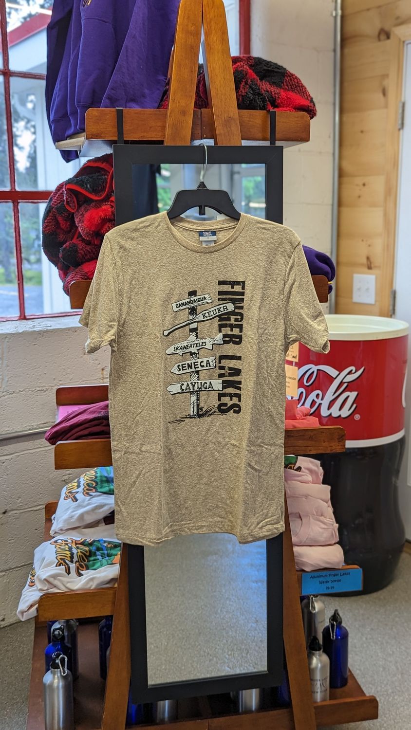 Finger Lakes Lakes This Way Tee - Multiple Colors, Size: Small, Color: Khaki