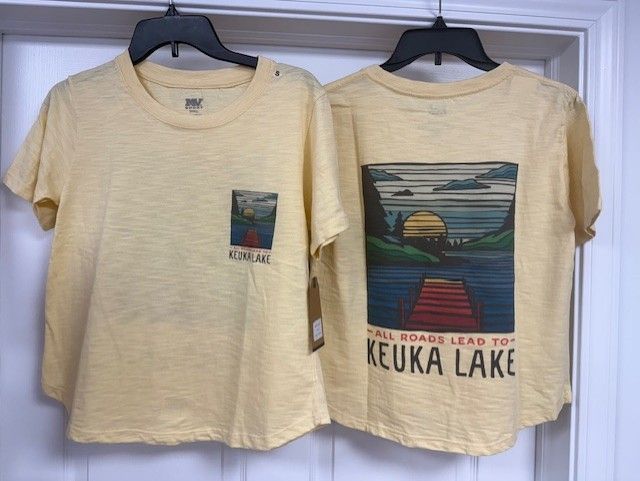 All Roads Lead to Keuka Lake White Tee Women's Cut