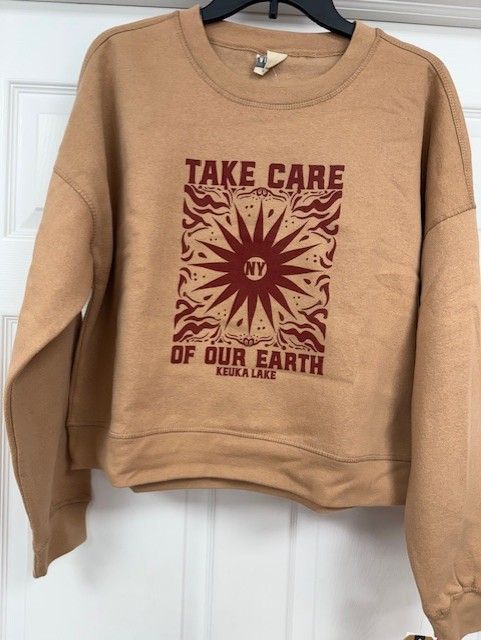 Keuka Lake Take Care of our Earth Crop Crewneck