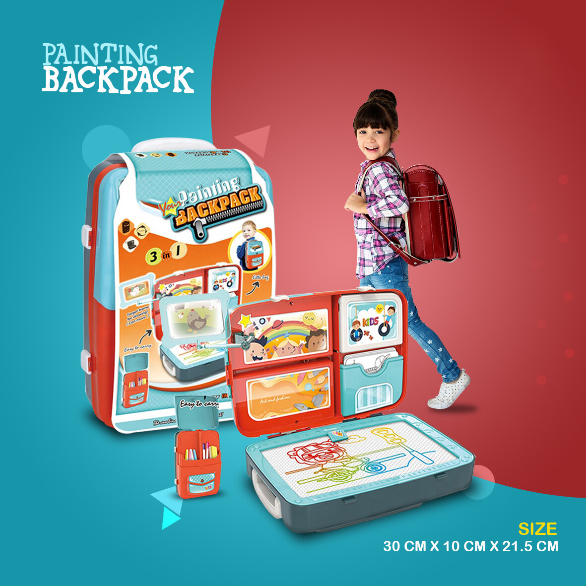 Painting Backpack Toy  لعبة حقيبة الرسم