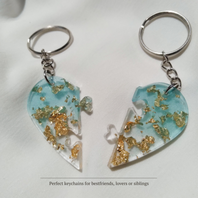 Ocean heart keychain