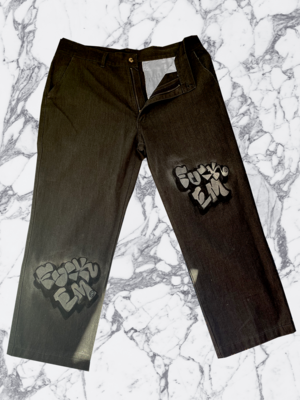 F* Em Outline Silver Pants