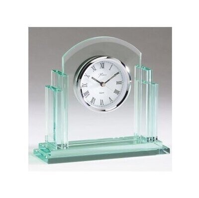 Desk Clock Glass with White Face