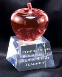 Crystal Red Apple on Crystal Base