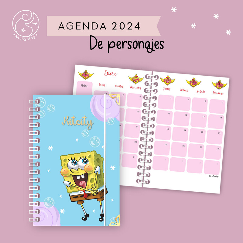 Agenda Semanal 2024 Personajes (Media Carta)