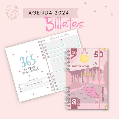 Agenda Semanal 2024 Billetes (Media Carta)