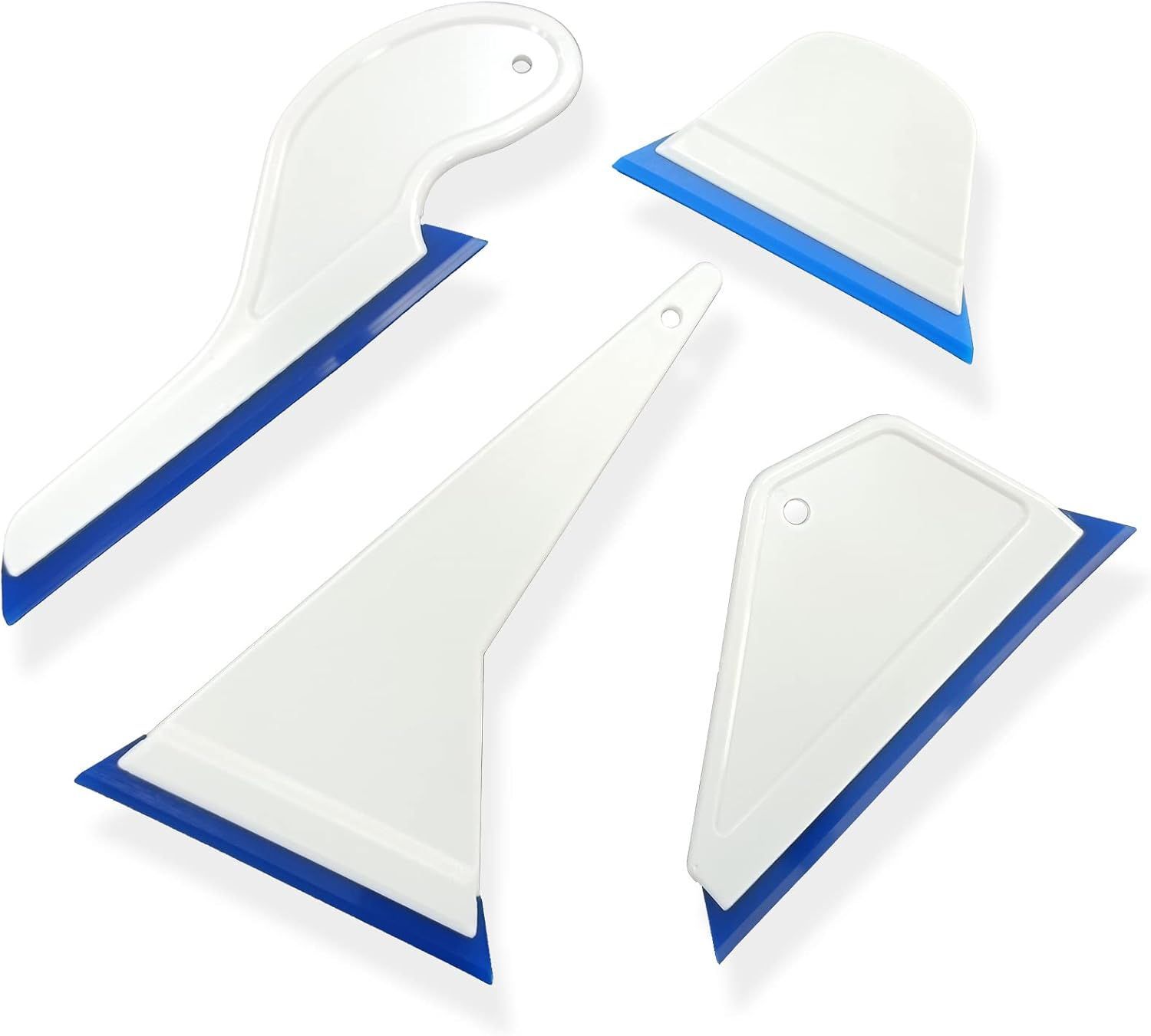 4 in 1 Window Tint Tools Handle Squeegee with Blue PU Bevel Blade,Side Swipe Wiper Window Tint Squeegee Vinyl Squeegee Tinting Tools for Car Window Glass Film