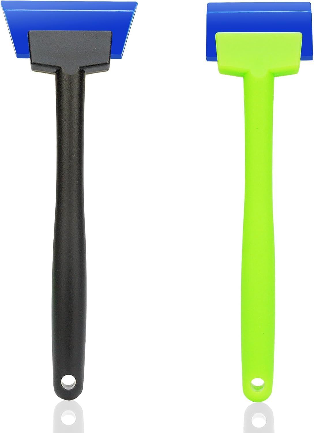 2Pack Car Mirror Wiper, Vehicle Tint Squeegee for Small Triangular Window, 6.2IN Long Handle, 2IN & 2.7IN Water Blade, Side Mirror and Rearview Wiper