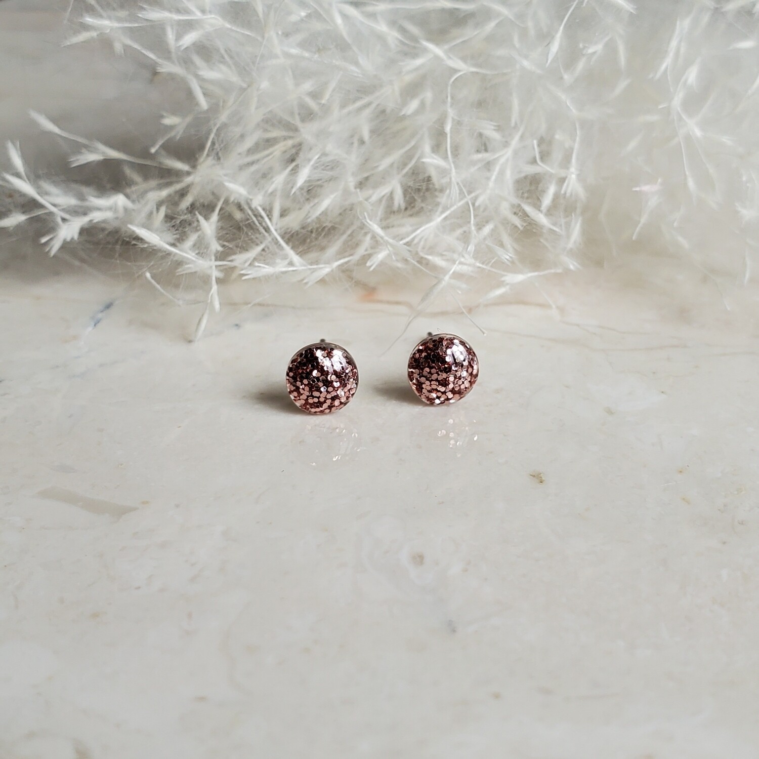Tiny Rose Gold Bling Studs (6mm)