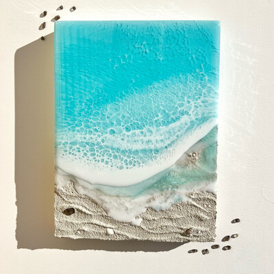 “Turquoise Waves 1” (6x8")