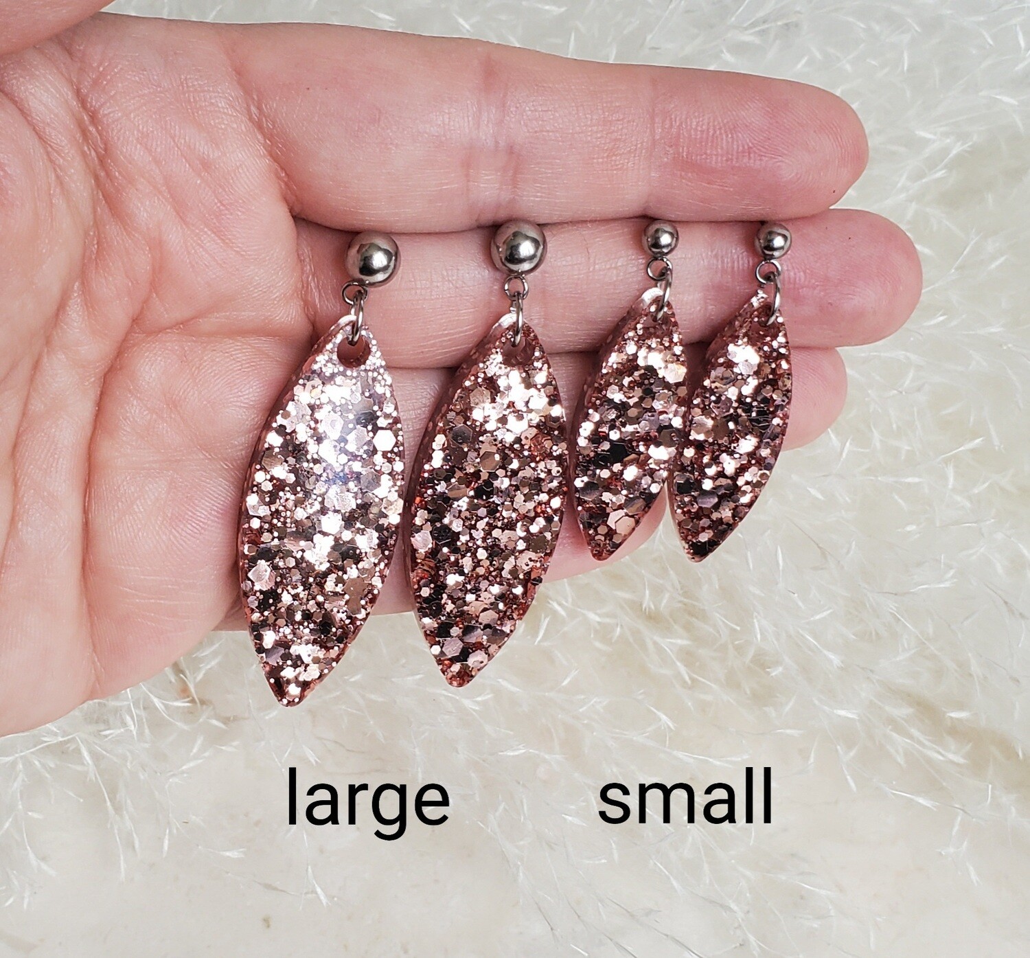 Rose Gold Bling Stud Dangles (2 sizes)