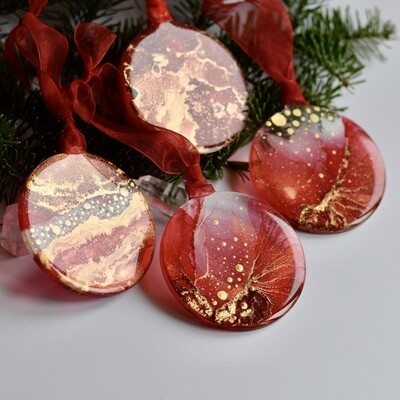 Red And Gold Translucent Ornament