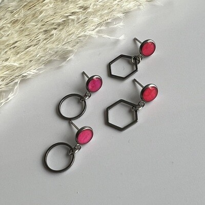 Pink Hex Dangles Mini (6mm)