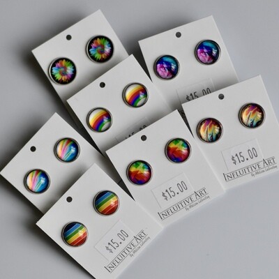 Rainbow Coloured Studs (variable designs)