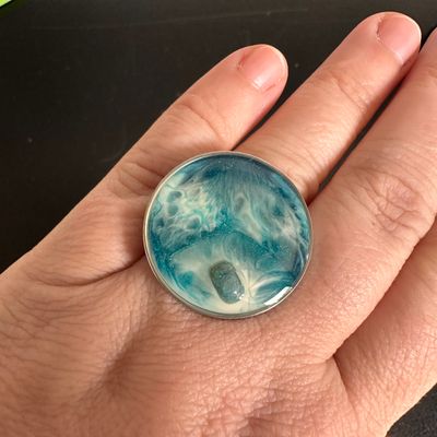 Turquoise Ocean Ring with Apatite Gemstone