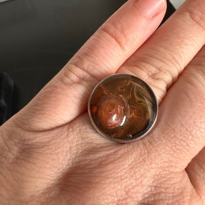 Copper Brown Ring with Carnelian