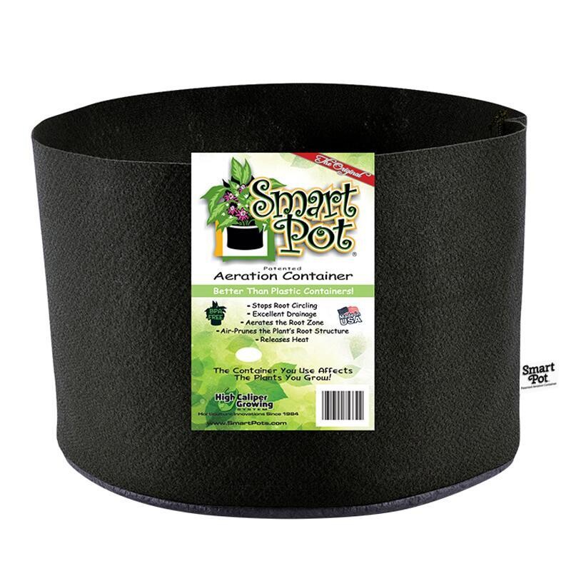 Smart Pot Fabric Aeration Container, Black, 100gal (38in Base x 20in H)