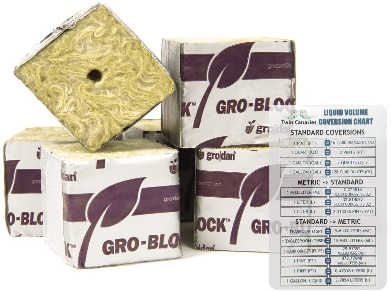 Grodan Rockwool Mini-Block 1.5&quot; x 1.5&quot; x 1.5&quot;
