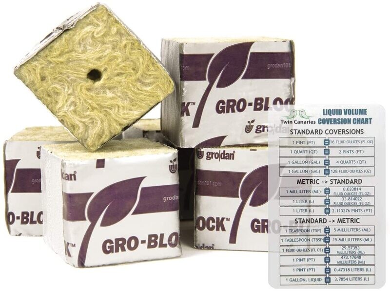 Grodan Rockwool Mini-Block 1.5&quot; x 1.5&quot; x 1.5&quot;