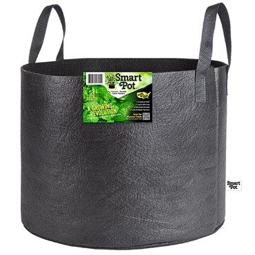 Smart Pot Fabric Aeration Container with Handles, Black, 20gal (20in Base x 15.5in H)