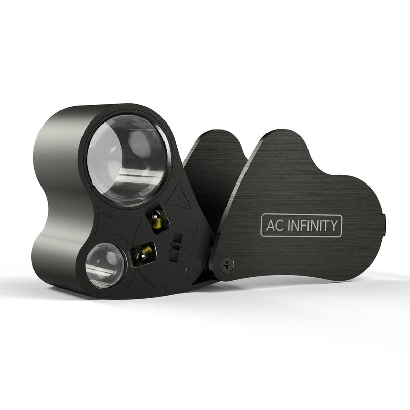 AC INFINITY Jewelers Loupe, Pocket Magnifying Glass with LED Light &amp; Dual Lenses