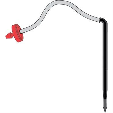 Netafim™ 0.5gph (RED) Angle Barb Stake Assembly 30" (SINGLES) 