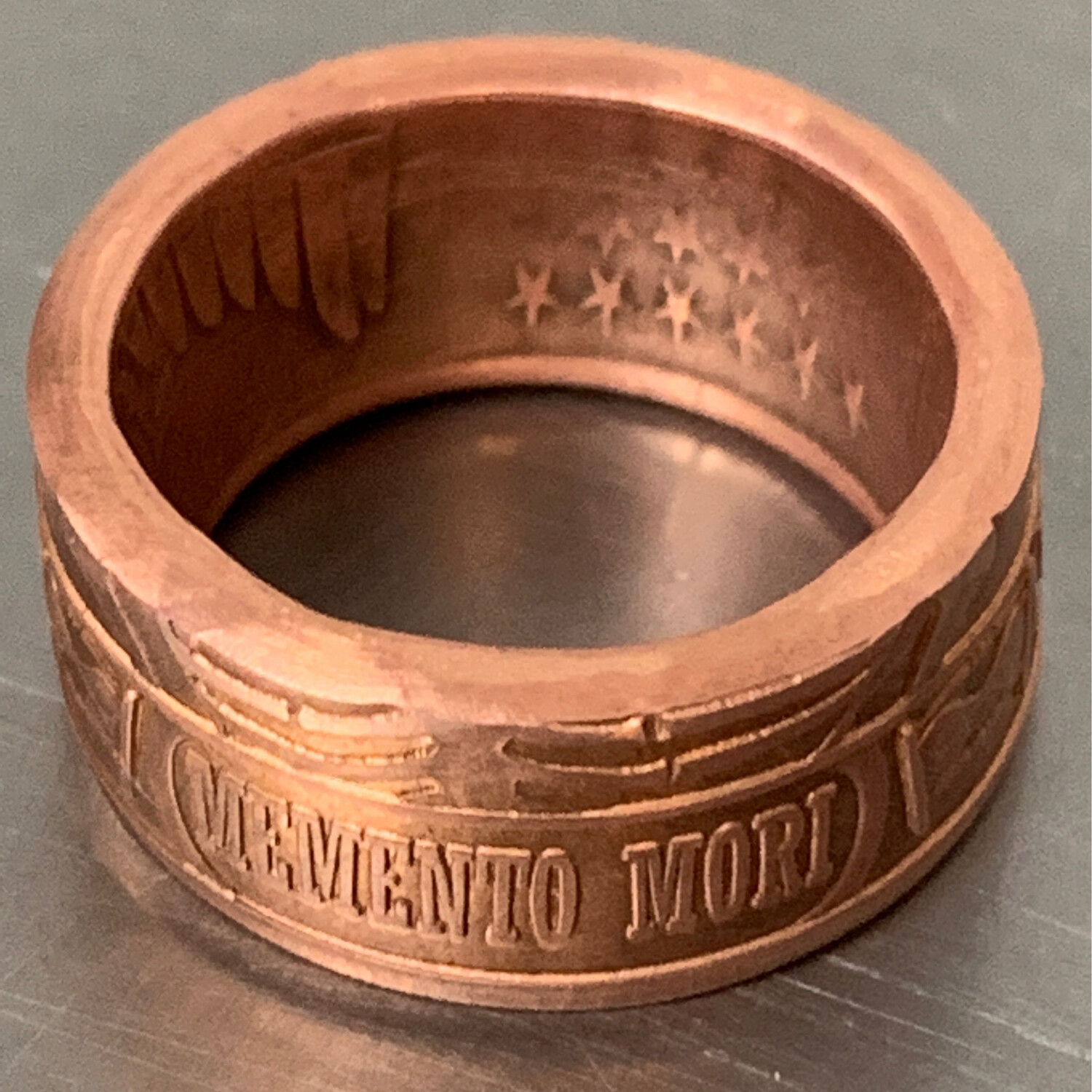 Memento Mori 99.999 Copper Round Ring