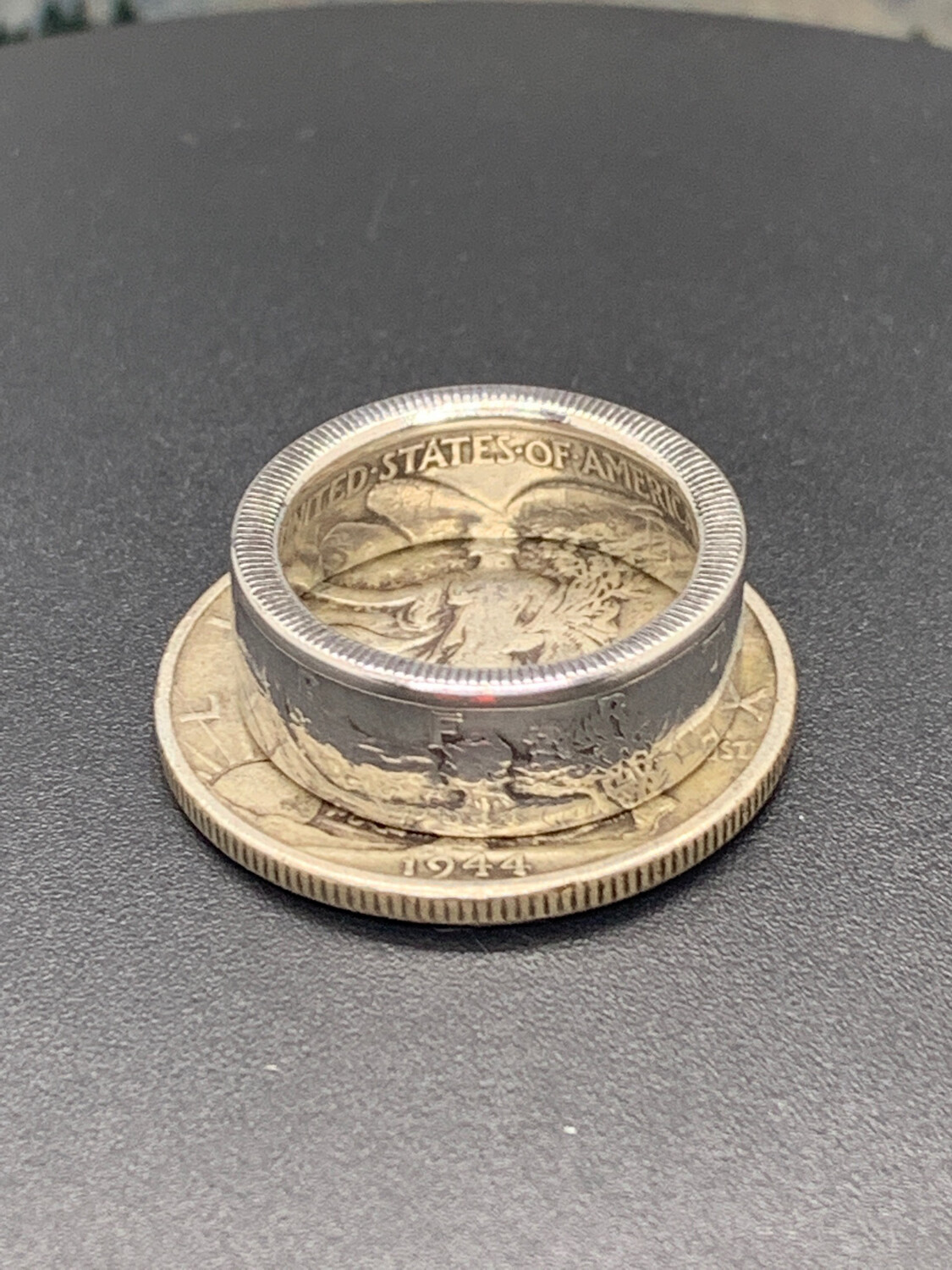 Walking Liberty Half Dollar Coin Ring 90% Silver