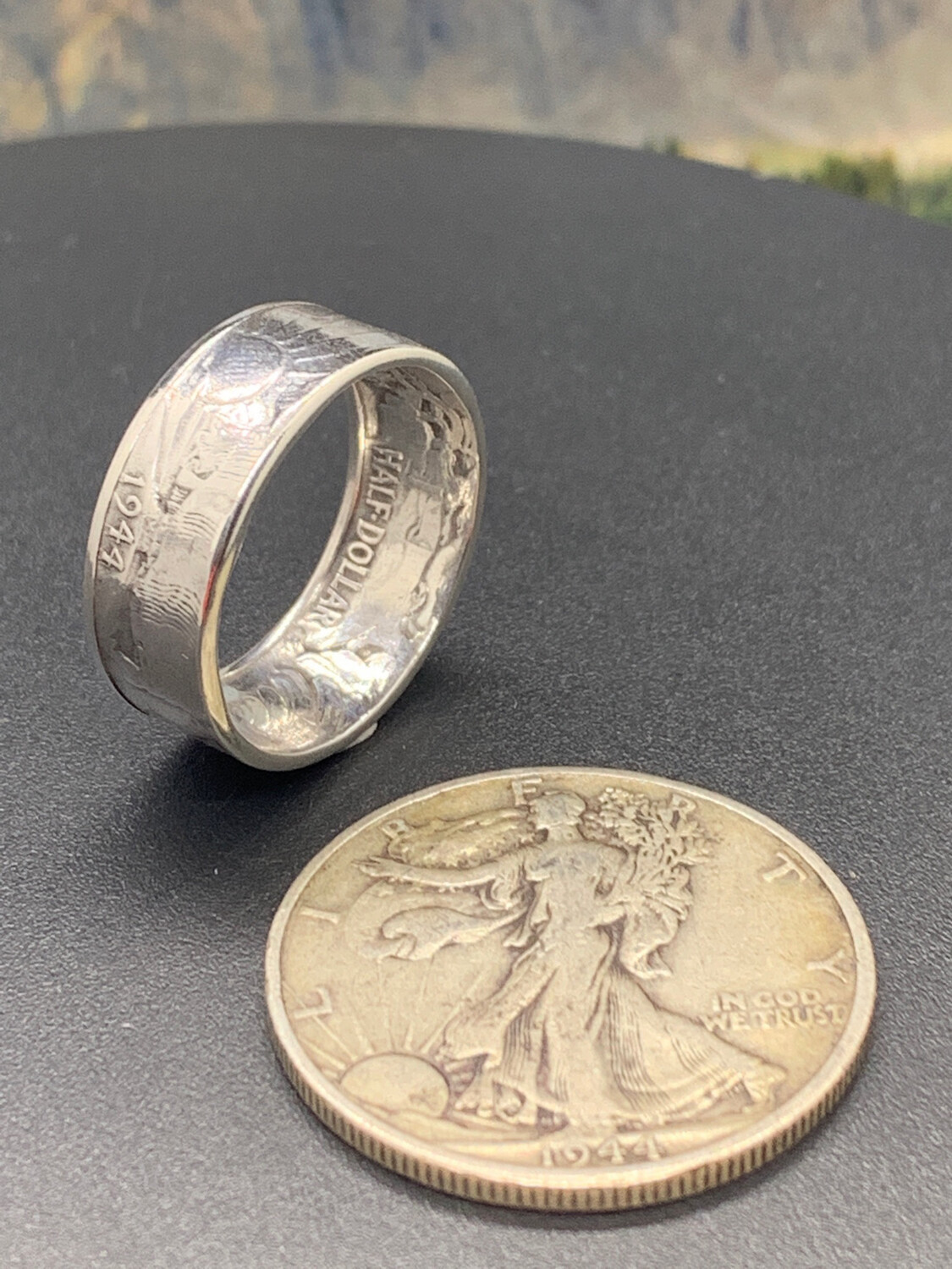 Walking Liberty Half Dollar Coin Ring 90% Silver