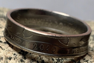 2020 Quarter Copper Coin Ring