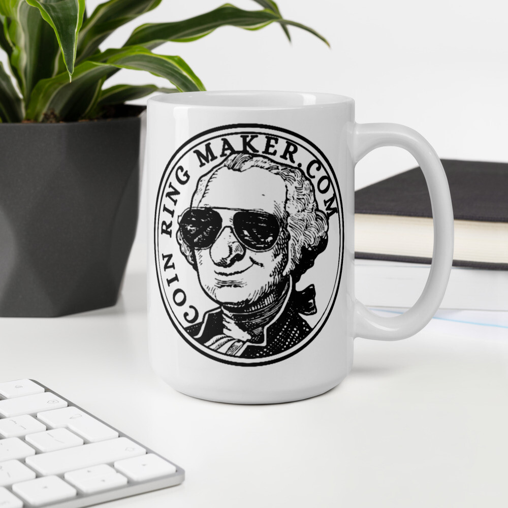 Coin Ring Maker White glossy mug