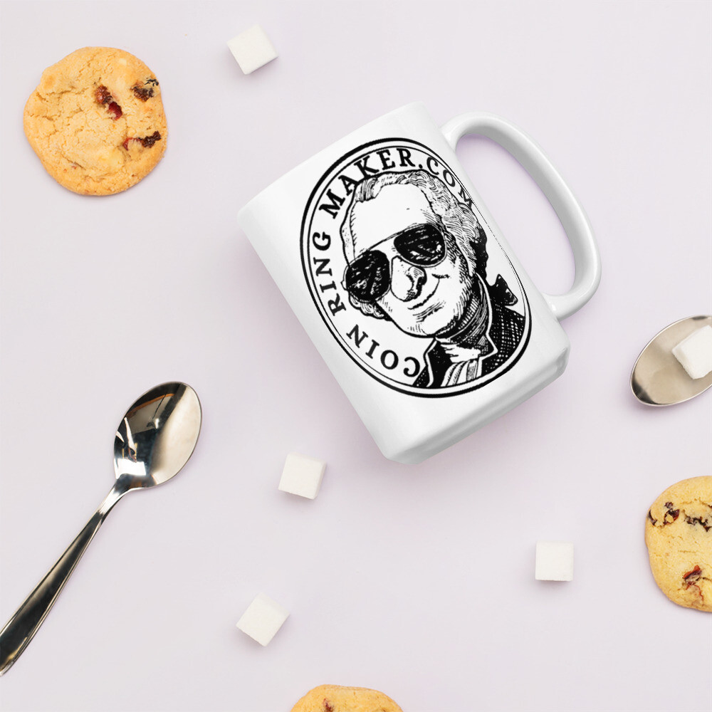Coin Ring Maker White glossy mug