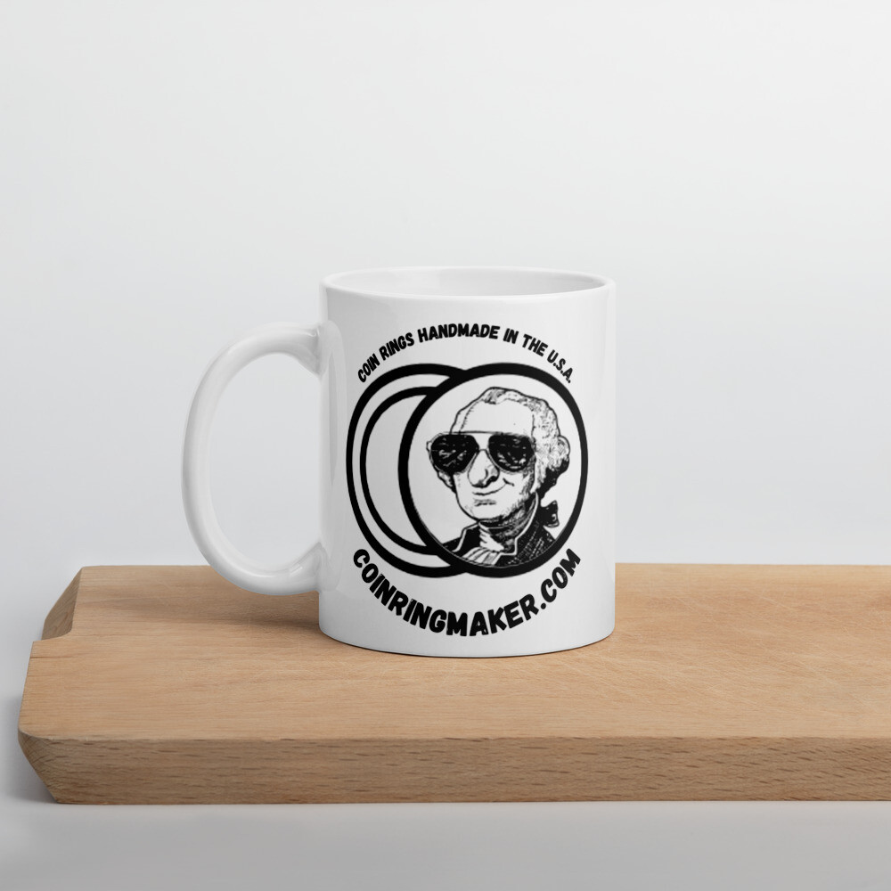 Coin Ring Maker White glossy mug